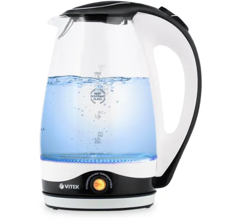 Чайник электрический Vitek VT-7027 1.8л. 2200Вт черный корпус: стекло Чайник электрический Vitek VT-7027 1.8л. 2200Вт черный корпус: стекло