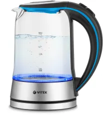 Чайник электрический Vitek VT-7028 1.7л. 2200Вт прозрачный корпус: стекло