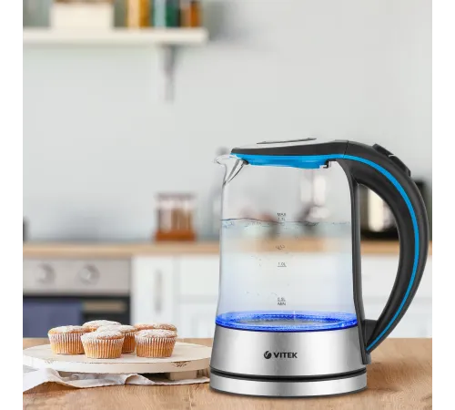 Чайник электрический Vitek VT-7028 1.7л. 2200Вт прозрачный корпус: стекло Чайник электрический Vitek VT-7028 1.7л. 2200Вт прозрачный корпус: стекло