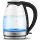 Чайник электрический Vitek VT-7046 1.7л. 2200Вт прозрачный/черный корпус: пластик/стекло