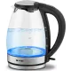 Чайник электрический Vitek VT-7046 1.7л. 2200Вт прозрачный/черный корпус: пластик/стекло