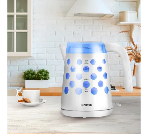 Чайник электрический Vitek VT-7048 1.7л. 2200Вт белый корпус: пластик Чайник электрический Vitek VT-7048 1.7л. 2200Вт белый корпус: пластик