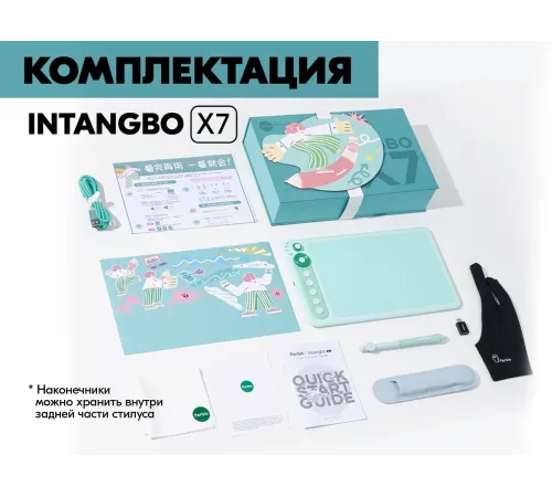Графический планшет Parblo Intangbo X7 USB Type-C зеленый Графический планшет Parblo Intangbo X7 USB Type-C зеленый