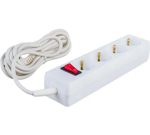Сетевой фильтр PROconnect STANDARD 3м (4 розетки) белый (пакет ПЭ)