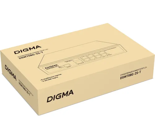 Коммутатор Digma DSW708G-2S-T (L2+) 8x1Гбит/с 2SFP управляемый Коммутатор Digma DSW708G-2S-T (L2+) 8x1Гбит/с 2SFP управляемый