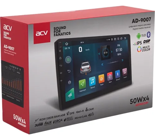 Автомагнитола ACV AD-9007 2DIN 4x50Вт v5.0 6000Mb DSP Android 11 9" WiFi 4G 3 (42572) Автомагнитола ACV AD-9007 2DIN 4x50Вт v5.0 6000Mb DSP Android 11 9" WiFi 4G 3 (42572)