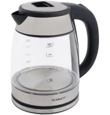 Чайник электрический Scarlett SC-EK27G40 1.8л. 1800Вт серебристый/черный корпус: стекло (EK27G40)