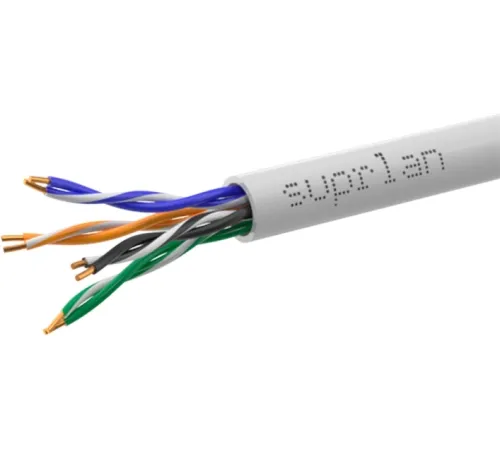 Кабель информационный Suprlan 01-0332-1 кат.5E U/UTP 4 пары 24AWG PVC внутренний 100м серый Кабель информационный Suprlan 01-0332-1 кат.5E U/UTP 4 пары 24AWG PVC внутренний 100м серый