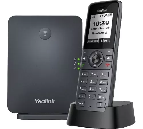 Система Yealink W71P DECT (база W70B+трубка W71H) до 10 SIP-аккаунтов, до 10 трубок на базу, до 20 вызовов ( W71P)