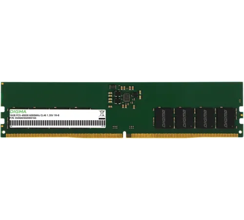 Память DDR5 16GB 6000MHz Digma DGMAD56000016S RTL PC5-48000 CL46 DIMM 288-pin 1.35В single rank Ret Память DDR5 16GB 6000MHz Digma DGMAD56000016S RTL PC5-48000 CL46 DIMM 288-pin 1.35В single rank Ret