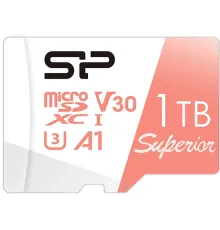 Флеш карта microSD 1TB Silicon Power Superior A1 microSDXC Class 10 UHS-I U3 100/80 Mb/s (SD адаптер)