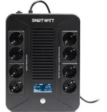 Источник бесперебойного питания Smartwatt Safe pro LCD 360Вт 600ВА черный