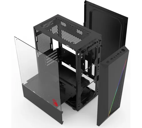 Корпус Bloody BD-CC102F черный без БП mATX 2x120mm 2xUSB2.0 1xUSB3.0 audio bott PSU