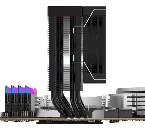 Устройство охлаждения(кулер) Bloody BD-AC150-ARGB1 ARGB Soc-AM5/AM4/1151/1200/2066/1700 черный 4-pin 11-23dB Al+Cu LCD 150W 365gr Ret (BD-AC150-ARGB1-BK)