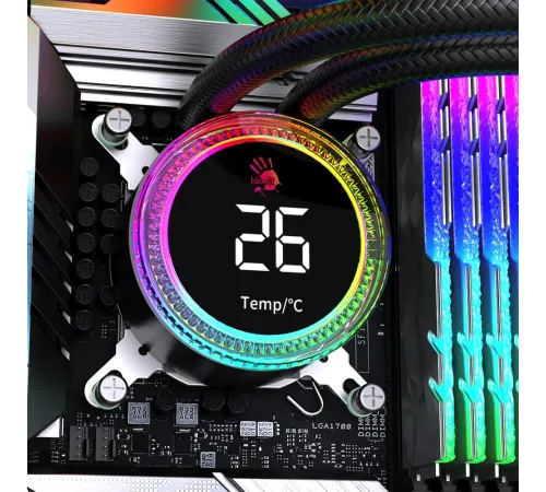 Система водяного охлаждения Bloody BD-LC240ARGB2 ARGB Soc-AM5/AM4/1151/1200/2066/1700 черный 4-pin 22-35dB Al+Cu 260W 1100gr Ret (BD-LC240ARGB2-BK) Система водяного охлаждения Bloody BD-LC240ARGB2 ARGB Soc-AM5/AM4/1151/1200/2066/1700 черный 4-pin 22-35dB Al+Cu 260W 1100gr Ret (BD-LC240ARGB2-BK)