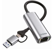 Сетевой адаптер Gigabit Ethernet Digma DLA-GEUC01 USB 3.0