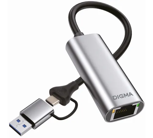 Сетевой адаптер Gigabit Ethernet Digma DLA-GEUC01 USB 3.0 Сетевой адаптер Gigabit Ethernet Digma DLA-GEUC01 USB 3.0