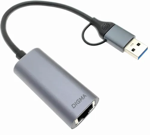 Сетевой адаптер Gigabit Ethernet Digma DLA-GEUC01 USB 3.0 Сетевой адаптер Gigabit Ethernet Digma DLA-GEUC01 USB 3.0