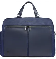 Деловая сумка Piquadro Orion CA6624S136/BLU с отделением для ноутбука синий ткань/натур.кожа