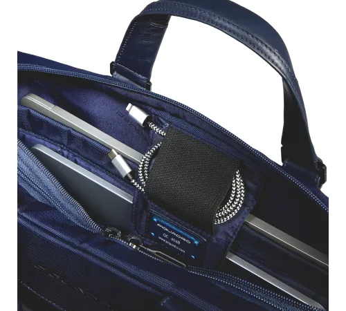 Деловая сумка Piquadro Orion CA6624S136/BLU с отделением для ноутбука синий ткань/натур.кожа Деловая сумка Piquadro Orion CA6624S136/BLU с отделением для ноутбука синий ткань/натур.кожа