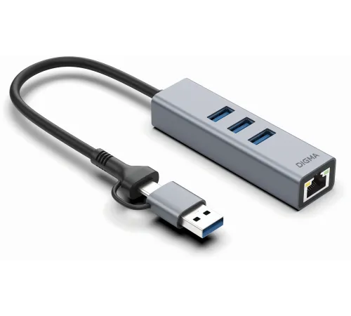 Сетевой адаптер Gigabit Ethernet Digma DLA-GEUCH3 USB 3.0 Сетевой адаптер Gigabit Ethernet Digma DLA-GEUCH3 USB 3.0
