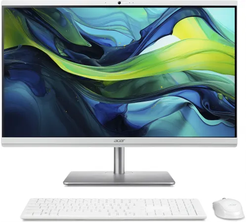 Моноблок Acer Aspire C24-195ES 23.8" Full HD Core Ultra 5 125U (3.6) 8Gb SSD512Gb UHDG CR Eshell GbitEth WiFi BT 180W клавиатура мышь Cam серебристый 1920x1080