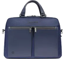 Деловая сумка Piquadro Orion CA6623S136/BLU с отделением для ноутбука синий ткань/натур.кожа