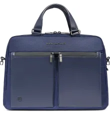 Деловая сумка Piquadro Orion CA6623S136/BLU с отделением для ноутбука синий ткань/натур.кожа