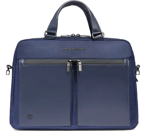 Деловая сумка Piquadro Orion CA6623S136/BLU с отделением для ноутбука синий ткань/натур.кожа Деловая сумка Piquadro Orion CA6623S136/BLU с отделением для ноутбука синий ткань/натур.кожа