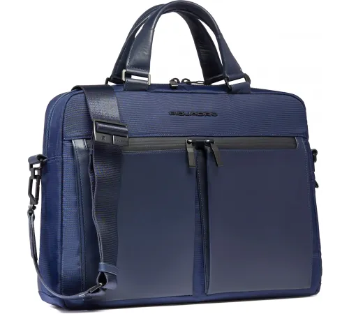 Деловая сумка Piquadro Orion CA6623S136/BLU с отделением для ноутбука синий ткань/натур.кожа Деловая сумка Piquadro Orion CA6623S136/BLU с отделением для ноутбука синий ткань/натур.кожа