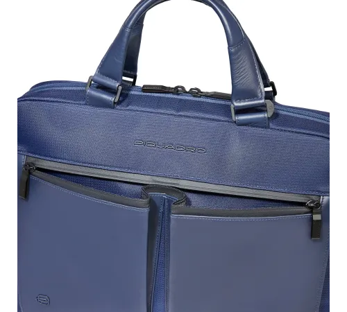 Деловая сумка Piquadro Orion CA6623S136/BLU с отделением для ноутбука синий ткань/натур.кожа Деловая сумка Piquadro Orion CA6623S136/BLU с отделением для ноутбука синий ткань/натур.кожа