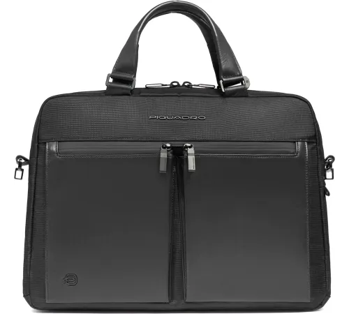 Деловая сумка Piquadro Orion CA6623S136/N с отделением для ноутбука черный ткань/натур.кожа Деловая сумка Piquadro Orion CA6623S136/N с отделением для ноутбука черный ткань/натур.кожа