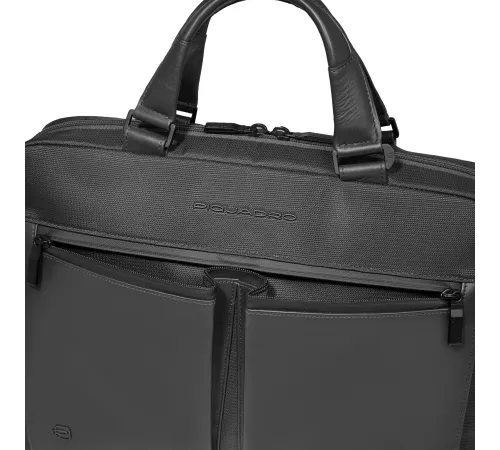 Деловая сумка Piquadro Orion CA6623S136/N с отделением для ноутбука черный ткань/натур.кожа Деловая сумка Piquadro Orion CA6623S136/N с отделением для ноутбука черный ткань/натур.кожа