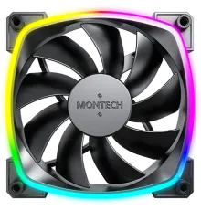 Вентилятор Montech AX120 ARGB 120x120x25mm черный 4-pin 27dB 145gr Ret (AX120 PWM BLACK)