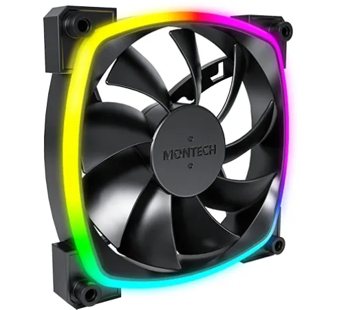Вентилятор Montech AX120 ARGB 120x120x25mm черный 4-pin 27dB 145gr Ret (AX120 PWM BLACK) Вентилятор Montech AX120 ARGB 120x120x25mm черный 4-pin 27dB 145gr Ret (AX120 PWM BLACK)