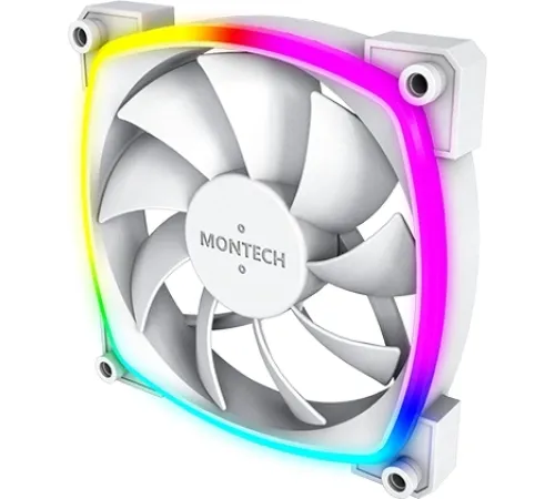 Вентилятор Montech AX120 ARGB 120x120x25mm белый 4-pin 27dB 145gr Ret (AX120 PWM WHITE) Вентилятор Montech AX120 ARGB 120x120x25mm белый 4-pin 27dB 145gr Ret (AX120 PWM WHITE)