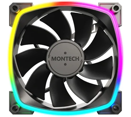 Вентилятор для корпуса Montech RX120 Reverse ARGB 120х120x25 черный 4-pin 27дБ (RX120 PWM BLACK) Ret