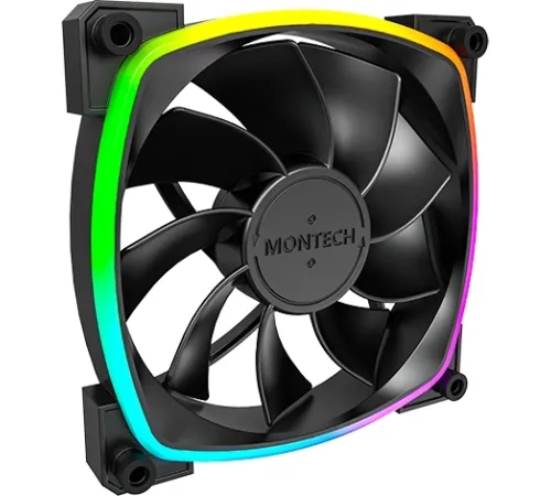 Вентилятор для корпуса Montech RX120 Reverse ARGB 120х120x25 черный 4-pin 27дБ (RX120 PWM BLACK) Ret