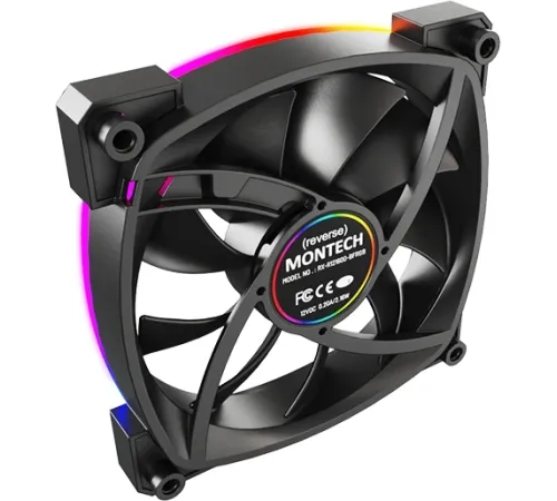 Вентилятор для корпуса Montech RX120 Reverse ARGB 120х120x25 черный 4-pin 27дБ (RX120 PWM BLACK) Ret