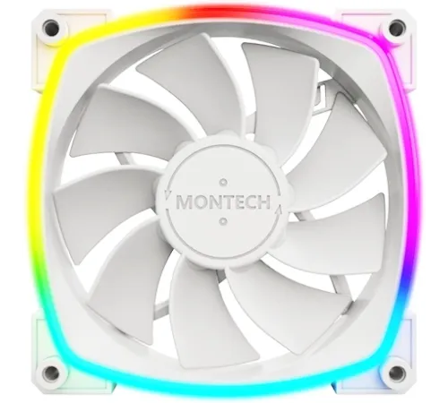 Вентилятор Montech RX120 реверсивный ARGB 120x120x25mm белый 4-pin 27dB 145gr Ret (RX120 PWM WHITE)