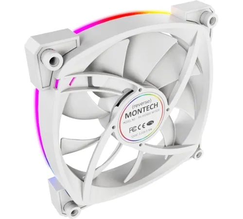 Вентилятор Montech RX120 реверсивный ARGB 120x120x25mm белый 4-pin 27dB 145gr Ret (RX120 PWM WHITE)