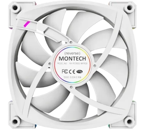 Вентилятор Montech RX120 реверсивный ARGB 120x120x25mm белый 4-pin 27dB 145gr Ret (RX120 PWM WHITE)