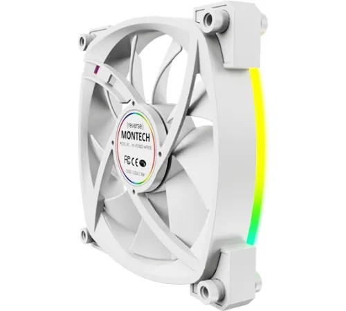 Вентилятор Montech RX120 реверсивный ARGB 120x120x25mm белый 4-pin 27dB 145gr Ret (RX120 PWM WHITE)