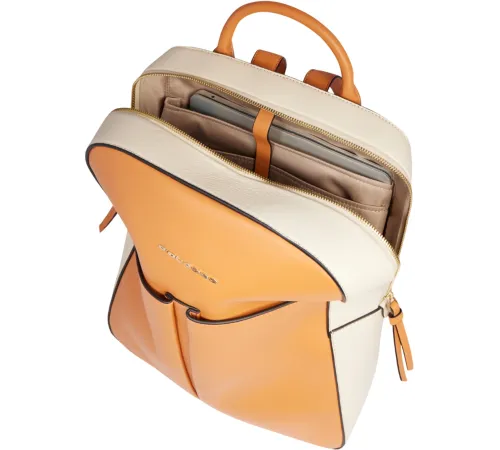 Рюкзак женский Piquadro Ashley CA6455W134/AR охра/бежевый/натур.кожа Рюкзак женский Piquadro Ashley CA6455W134/AR охра/бежевый/натур.кожа