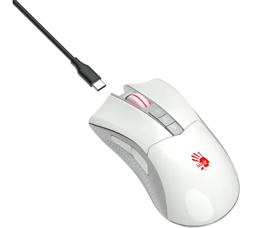 Мышь A4Tech Bloody R90 Plus белый оптическая (5000dpi) беспроводная USB (8but) Мышь A4Tech Bloody R90 Plus белый оптическая (5000dpi) беспроводная USB (8but)