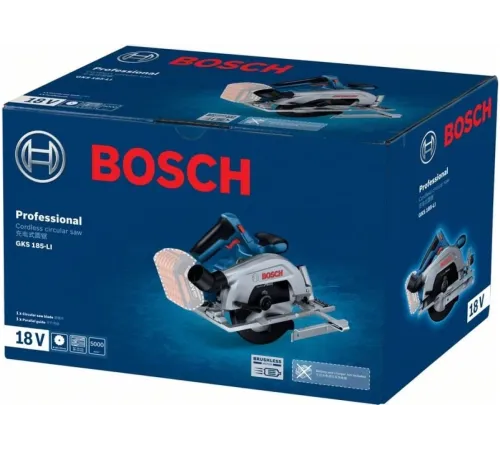 Циркулярная пила (дисковая) Bosch GKS 185-LI без АКБ и ЗУ (ручная) (06016C1221)