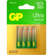 Батарея GP Ultra Alkaline GP 24AUA21-2CRSBC4 AAA (4шт) блистер