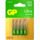 Батарея GP Ultra Alkaline GP 24AUA21-2CRSBC4 AAA (4шт) блистер