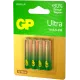 Батарея GP Ultra Alkaline GP 24AUA21-2CRSBC4 AAA (4шт) блистер