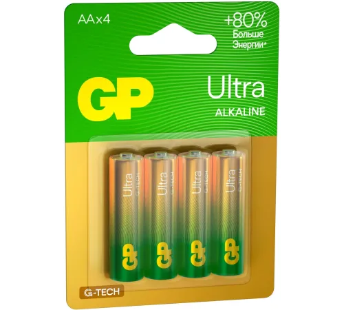 Батарея GP Ultra Alkaline GP 15AUA21-2CRSBC4 AA (4шт) блистер